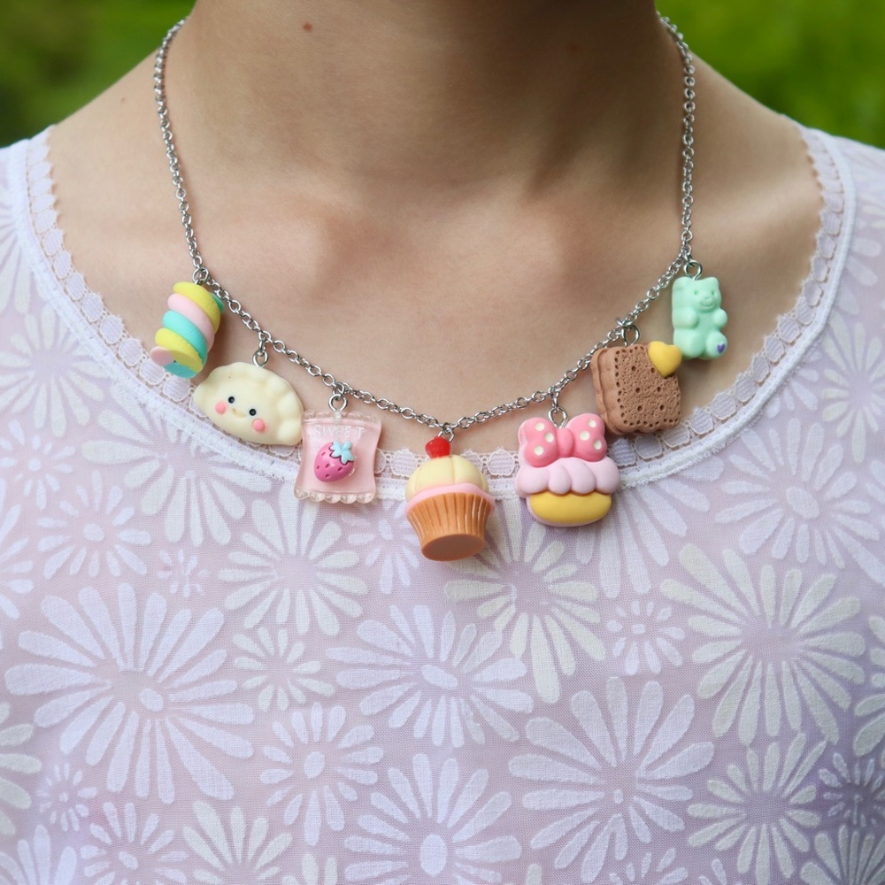 Kawaii necklace. Cute multi-charm necklace for kids (or adults). New.